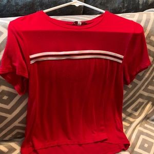 Red , white, and black Tee